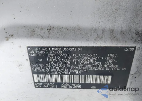 2008 Toyota Rav4 z USA, uszkodzony, nr VIN JTMZD33VX85096044